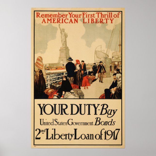 Poster VOTRE DEVOIR Acheter Obligations d'État US 2e prêt (Devant)