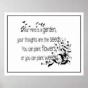 Poster Votre esprit est une citation inspirée du jardin