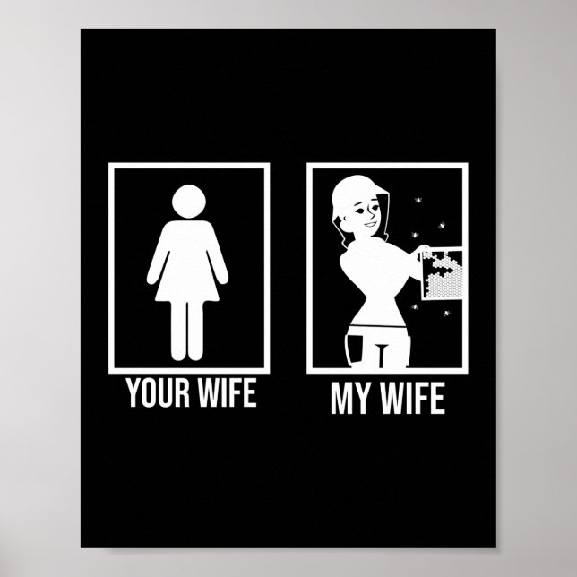 Poster Votre Femme Ma Femme Abeille Miel Beekeeper (Devant)