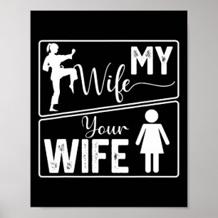 Poster Votre femme ma femme fierté de karaté drôle pour f