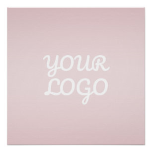 Poster Votre logo & élégant ombre rose blush moderne