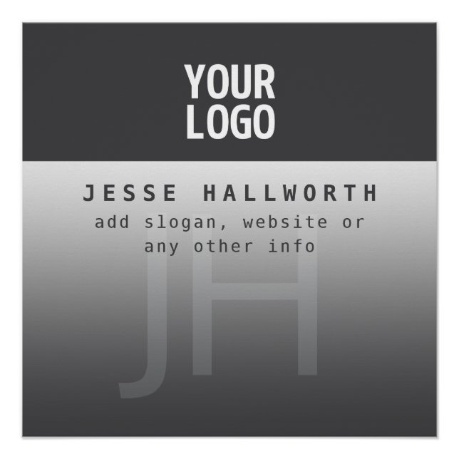 Poster Votre logo, nom commercial et monogramme (Devant)