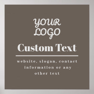Poster Votre logo Retro-Moderne Beige & gris clair