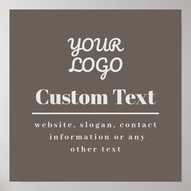 Poster Votre logo Retro-Moderne Beige & gris clair (Devant)