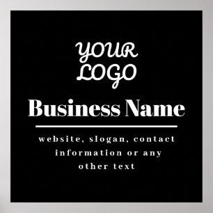Poster Votre Logo Retro-Moderne Noir & Blanc