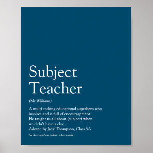 Poster Votre Meilleur Professeur Définition Typographique