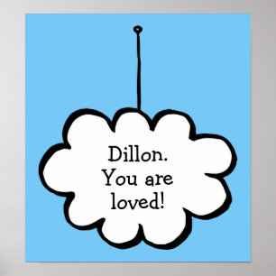 Poster Votre message Cloud de rêve sur une ficelle
