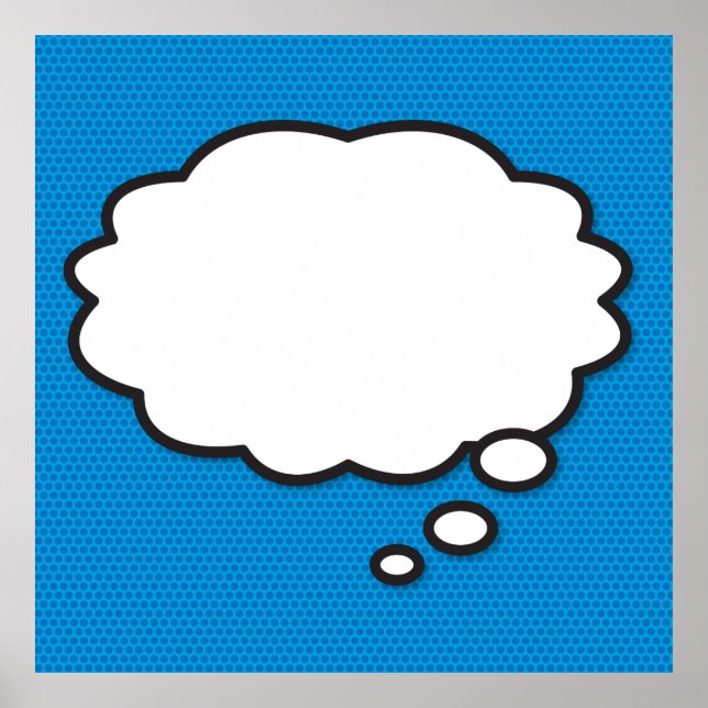 Poster Votre message Pensez Bubble amusant Retro Comic Bo (Devant)