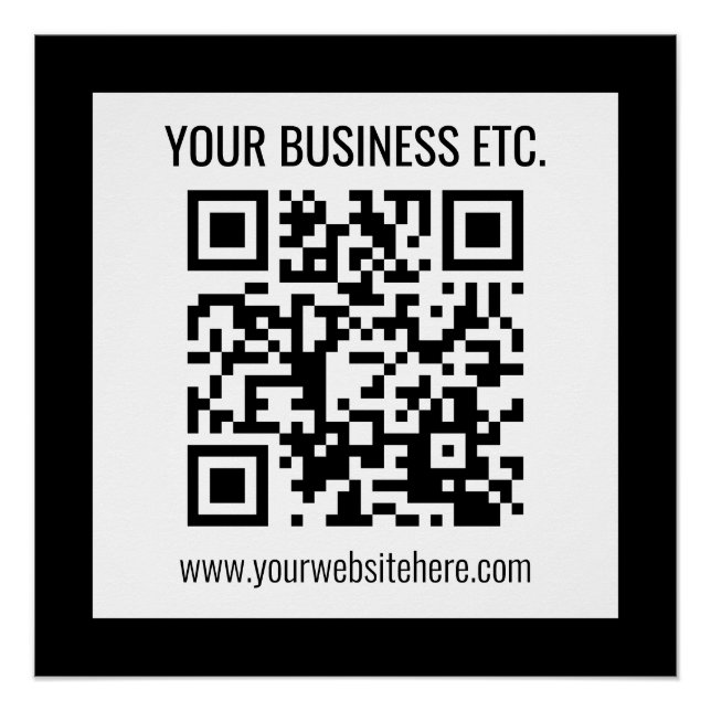 Poster Votre nom d'entreprise et votre code QR modifié (Devant)