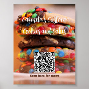 Poster Votre nom d'entreprise Texte avec menu Code QR Pho