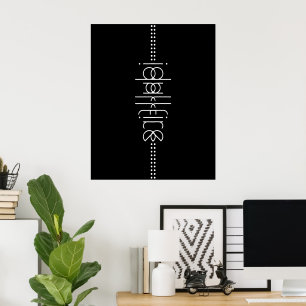 Poster Votre nom en tant que glyphes Aliens Unique Noir