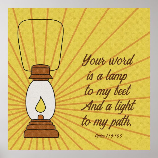 Poster Votre Parole est une Lampe à mes pieds Psaume 119: (Devant)