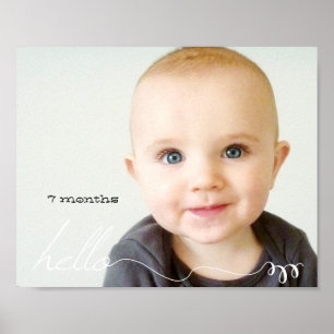 Poster Votre personnalisation 8" x 10" Age mignon Bonjour