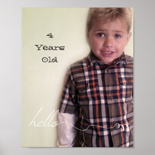 Poster Votre personnalisation de 8 po x 10 po Bonjour et 