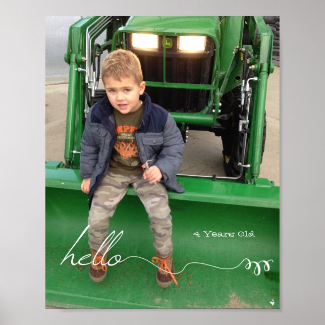 Poster Votre personnalisation de 8 po x 10 po Bonjour et  (Devant)