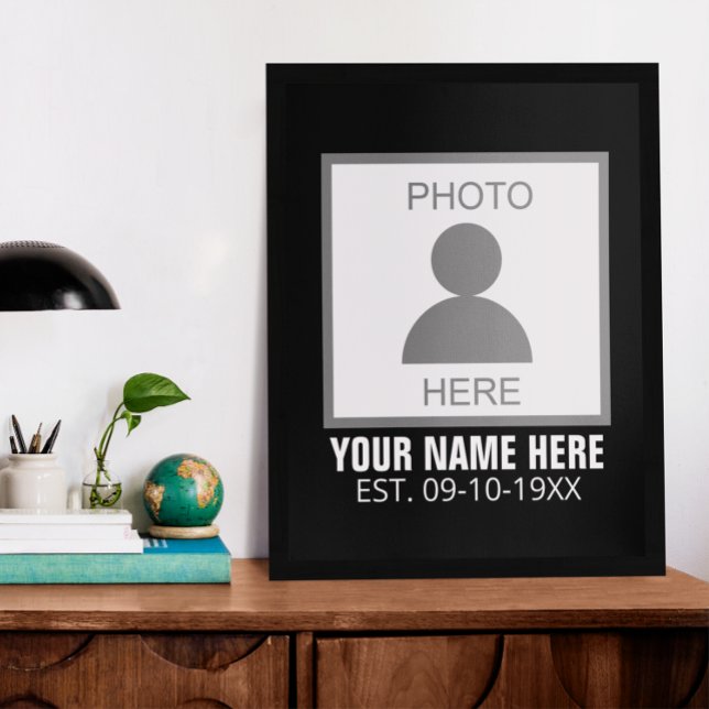 Poster Votre photo ici Nom et âge (Créateur téléchargé)