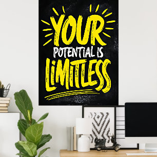 Poster Votre Potentiel Est Limité - Citation Motivationne