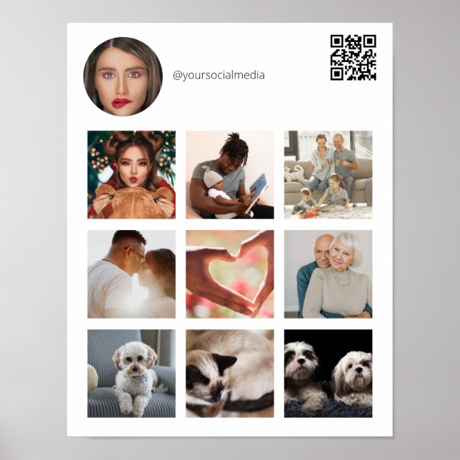 Poster Votre promotion sur les médias sociaux avec QR Cod (Devant)
