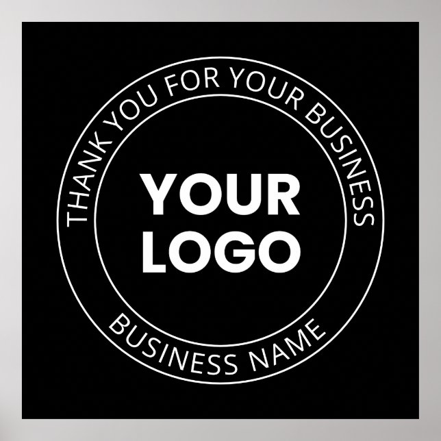 Poster Votre propre logo et message modifiable Merci (Devant)