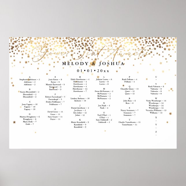 Poster Votre siège attend, ÉTOILES, GRAPHIQUE DE PLACE, A (Devant)