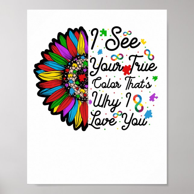 Poster Votre véritable infini couleur Rainbow Neurodivers (Devant)