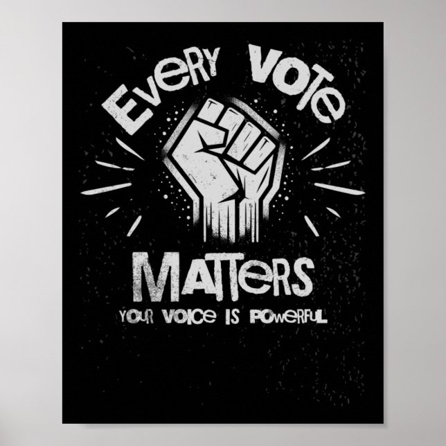 Poster Votre Voix Est Puissante Sticker Vote1 (Devant)