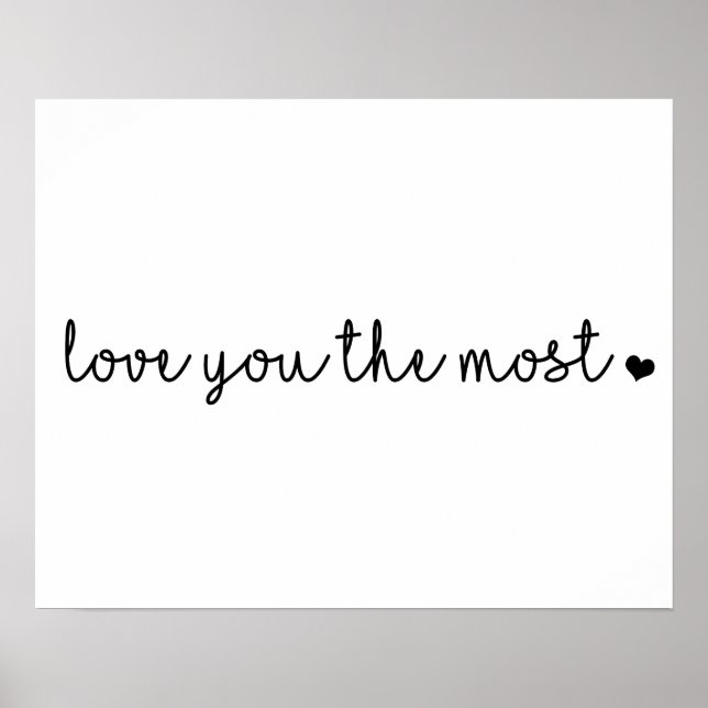Poster vous aimez le plus avec coeur simple moderne (Devant)