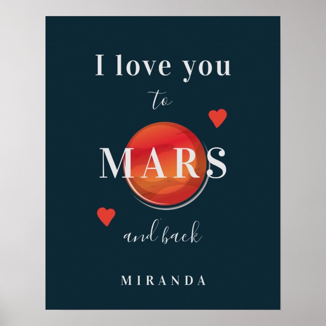 Poster Vous aimez Mars typographie moderne Valentine (Devant)