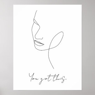 Poster Vous Avez Ce Texte Personnalisé D'Art De Ligne