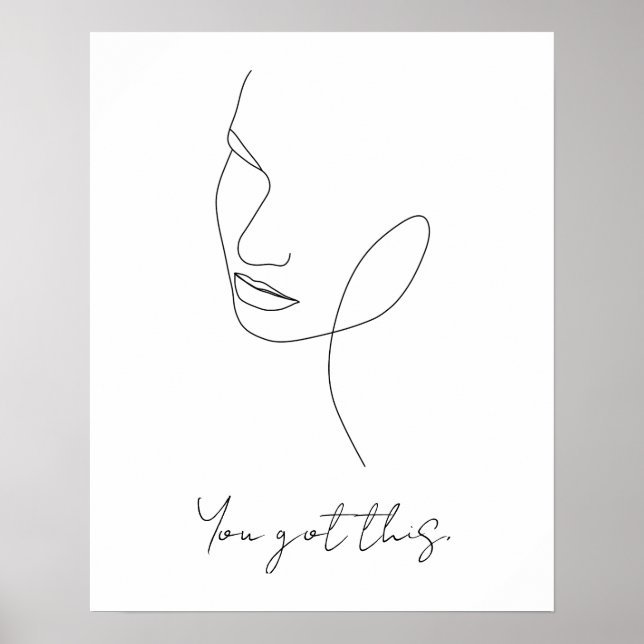 Poster Vous Avez Ce Texte Personnalisé D'Art De Ligne (Devant)