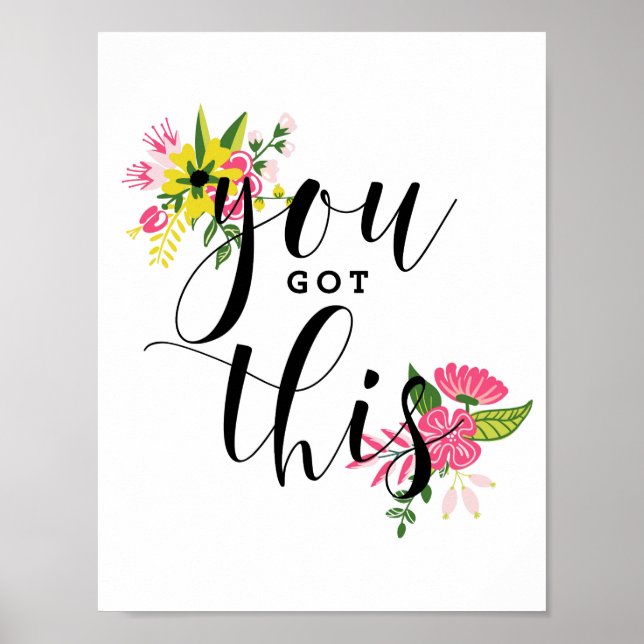 Poster Vous Avez Cette Calligraphie Moderne Florale (Devant)