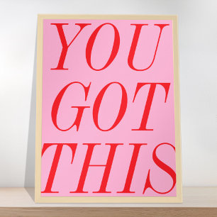 Poster Vous Avez Cette Citation De Motivation Rouge Rose