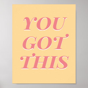 Poster Vous avez cette citation moderne pêche jaune