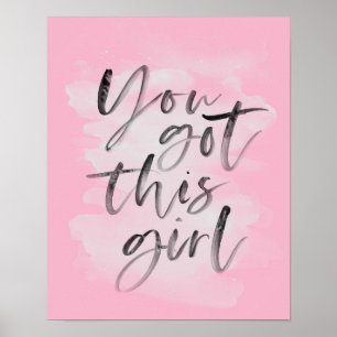 Poster Vous avez cette fille de typographie rose