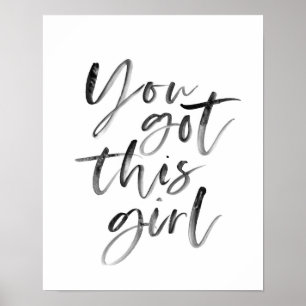 Poster Vous avez cette fille tirage de typographie noir e