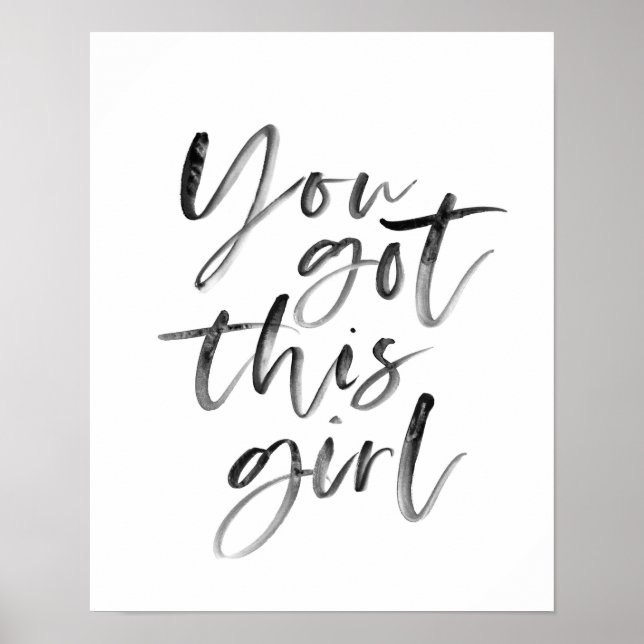 Poster Vous avez cette fille tirage de typographie noir e (Devant)