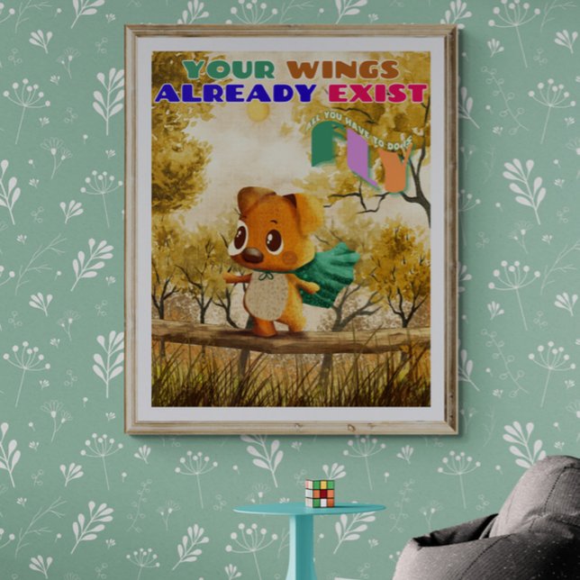 Poster Vous Avez Des Ailes Juste Voler Un Petit Chien Ins (Créateur téléchargé)