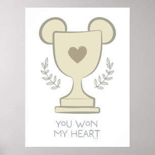 Poster Vous avez gagné mon cœur Mickey Mouse Trophée Grap