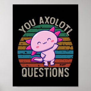 Poster Vous Axolotl Questions Retro 90s Vintage Sunset