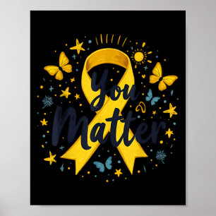 Poster Vous Comptez Prévention Suicide Awareness Ruban Ja