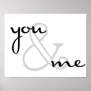 Poster vous et moi design moderne noir blanc amour