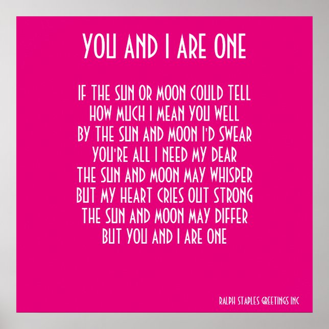 POSTER VOUS ET MOI SOMMES UN (Devant)