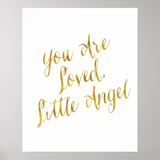 Poster Vous Êtes Aimé Citation Angel Faux Gold Foil Spark (Devant)