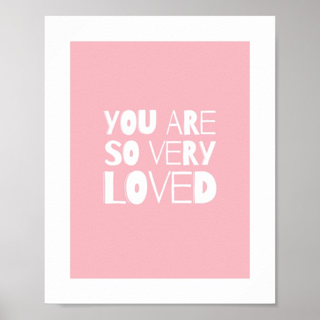 Poster Vous Êtes Aimé Doux Décor Moderne | Rose (Devant)
