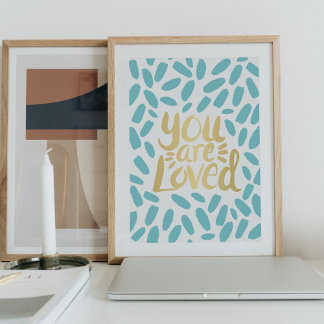 Poster Vous Êtes Aimé Motivationnel Typographie Or