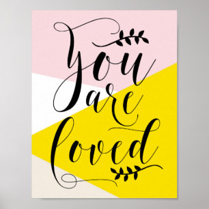 Poster Vous Êtes Aimés Calligraphie Moderne   ABSTRAIT