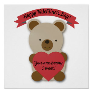 Poster Vous êtes Beary Sweet Valentine's Day Bear