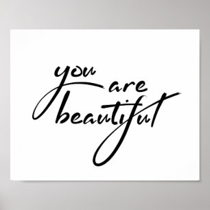 Poster Vous Êtes Belle MotivationalTypographie Citation