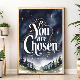 Poster Vous êtes choisi - Christian Wall Art pour les fem