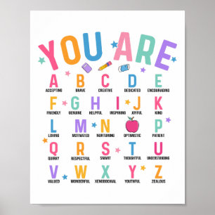 Poster Vous êtes des lettres Alphabet Apprendre Abcs Insp